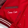 NY x Coca-Cola Red and Maroon Full-Snap Fleece Varsity Jacket