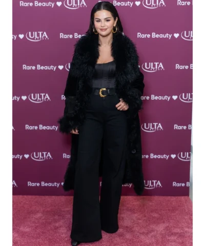 NYC Selena Gomez Fur Coat