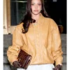 NYFW 2026 Emilia Mernes Brown Leather Jacket
