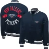 Navy New Orleans Pelicans Printed Logo Full-Snap Navy Satin Jcket