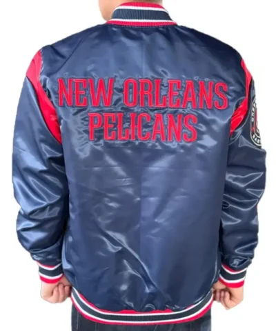 New Orleans Pelicans Navy Teddy Varsity Stin Jacket