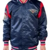 New Orleans Pelicans Navy Teddy Varsity Satin Jacket