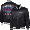 New Orleans Pelicans Triangle Black Satin Jcket