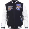 OKC Thunder 2025 Champions Black and White Varsity Jacket