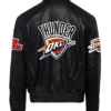 Black Oklahoma City Thunder Full-Snap Leather Jacket