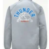 Oklahoma City Thunder Half Ball Coaches Full-Snap Nylon Gray Jacket