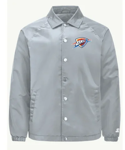 Oklahoma City Thunder Half Ball Coaches Gray Jacket