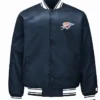 Oklahoma City Thunder Mesh Look Navy Satin Jacket