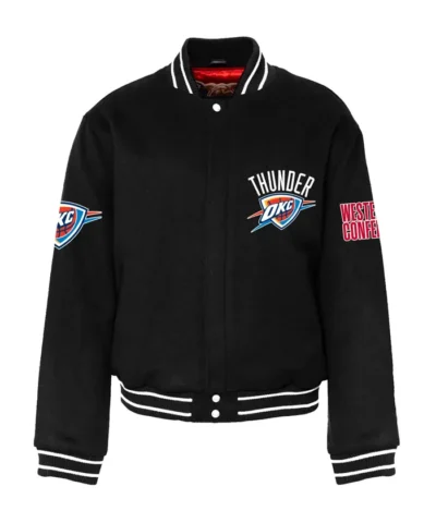 Oklahoma City Thunder Varsity Black Wool Jacket
