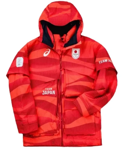 Milano Cortina 2026 Winter Olympics Opening Ceremony Team Japan Hooded Corduroy Red Jacket