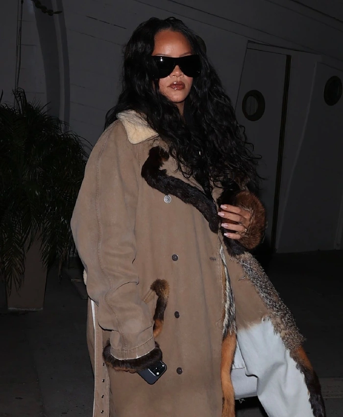 Oversized Faux Fur Trimmed Coat