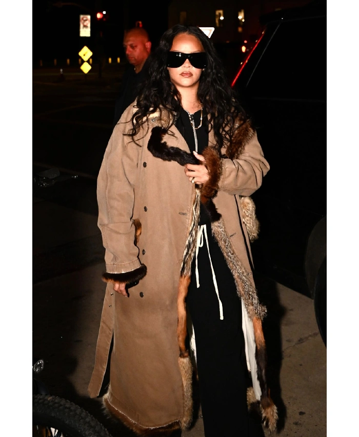 Oversized Faux Fur Trimmed Coat