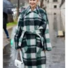 Paris Fashion Week 2026 Kelly Rutherford Multi-Color Wrap Coat