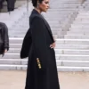 PFW 2026 Teyana Taylor Black Coat