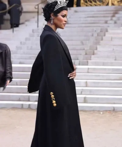 PFW 2026 Teyana Taylor Black Coat