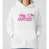 Panther Printed White Hoodie Front View