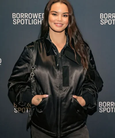 Paris Berelc Bomber Black Satin Jacket