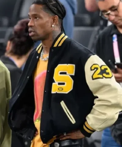 Alternative view of Travis Scott Paris Olympics Varsity Jacket