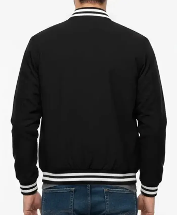 Pascal Green Suede Leather Varsity Black Jacket