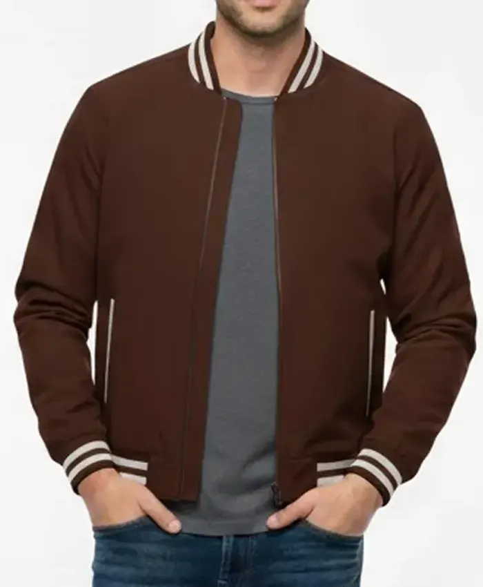 Pascal Green Suede Varsity Brown Jacket
