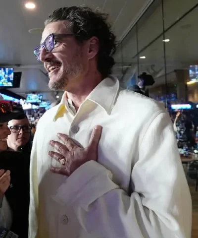 Shop Pedro Pascal Super Bowl LX 2026 White Cotton Jacket