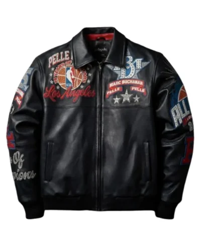 Pelle Pelle x All Star Los Angeles Black Leather Jacket For Sale