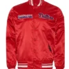 Philadelphia Phillies Turn It Up M Classic Rib Red Satin Jacket