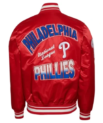 Alternative view of Philadelphia Phillies Turn It Up M Classic Rib Red Satin Jacket