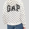 Polka Dot Spots White Hoodie - Back View