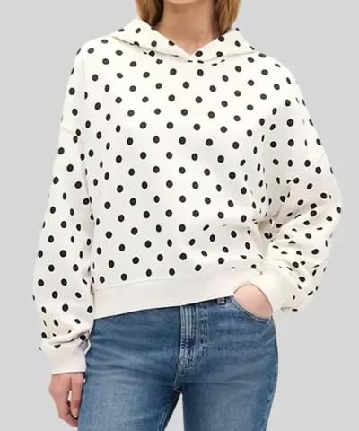 Polka Dot White Hoodie
