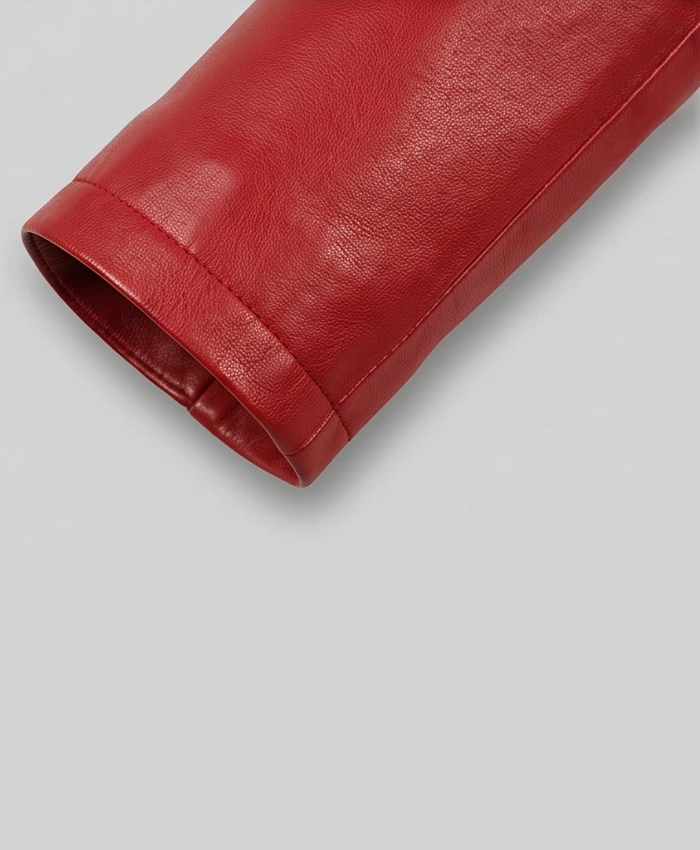 Premium Red Biker Leather Jacket Women