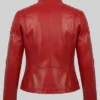 Premium Red Biker Leather Jacket Womens