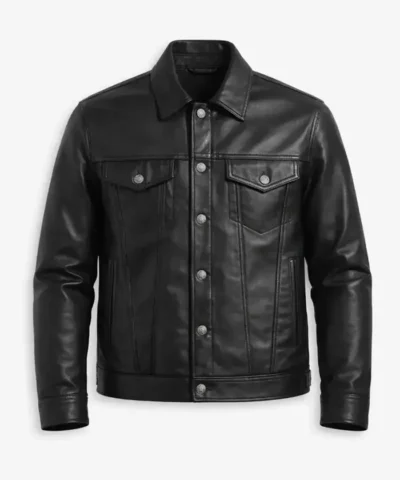 Premium Slim-Fit Black Leather Jacket