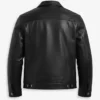 Premium Slim-Fit Button Closure Black Leather Jacket