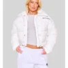 Pretty Little Thing White Cropped Puffer Jacket