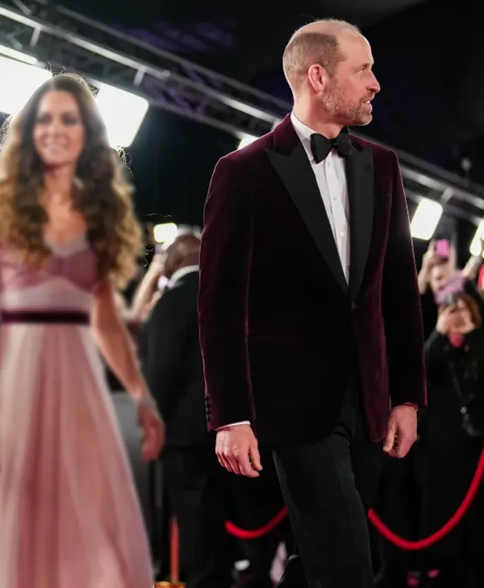 Prince William BAFTAs Style Velvet Maroon Blazer