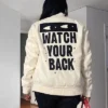 Protect Your Inner G Gang White Varsity Jacket bck