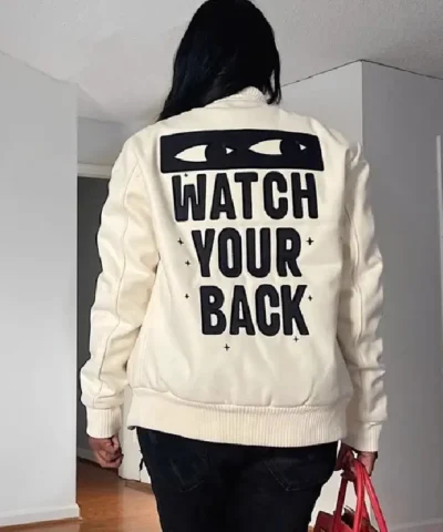 Protect Your Inner G Gang White Varsity Jacket bck