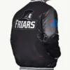 Providence Friars Snap Tab Varsity Satin Black Jacket