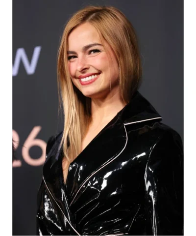 Alternative view of Addison Rae Black Vinyl Coat