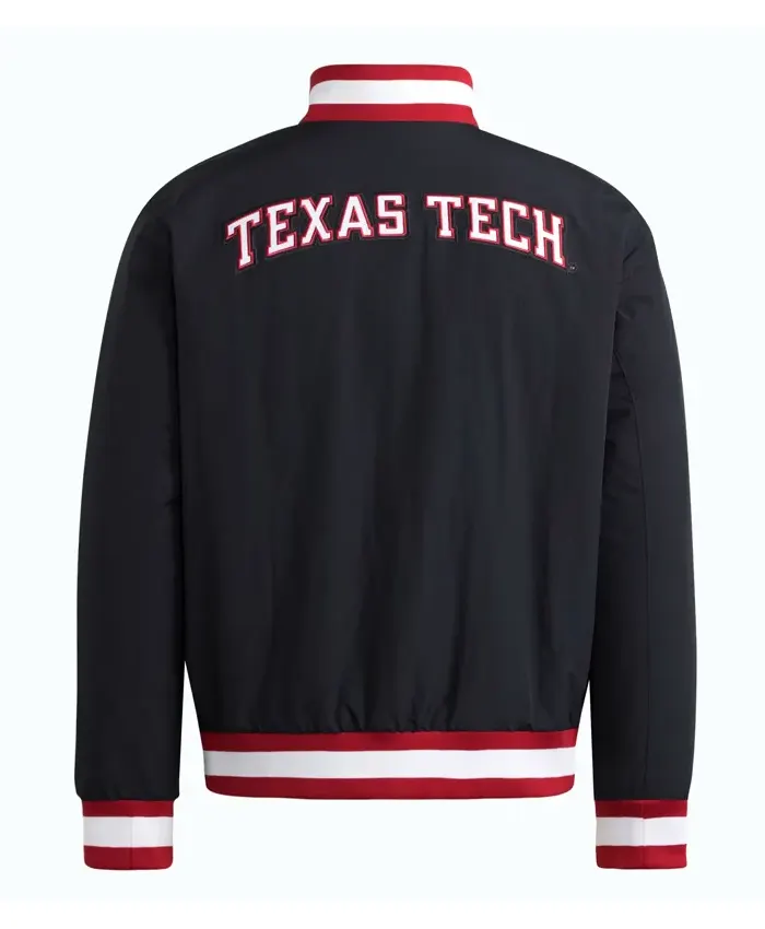 Raiders Texas Tech Red Black Snap Tap Buttoned Coaches Dugout Jacket