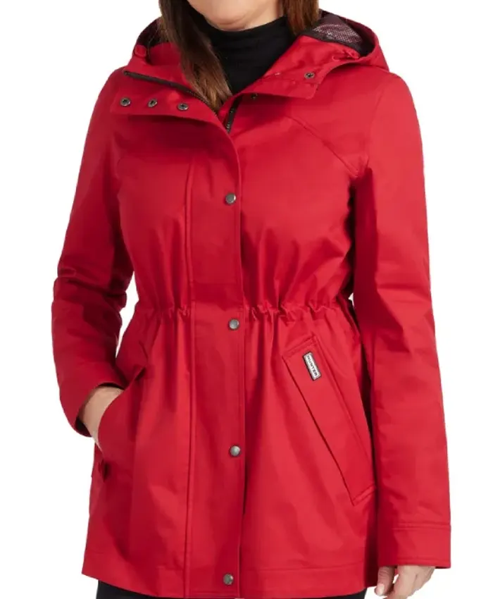 Red-Costco-Hunter-Rain-Hooded-Jacket
