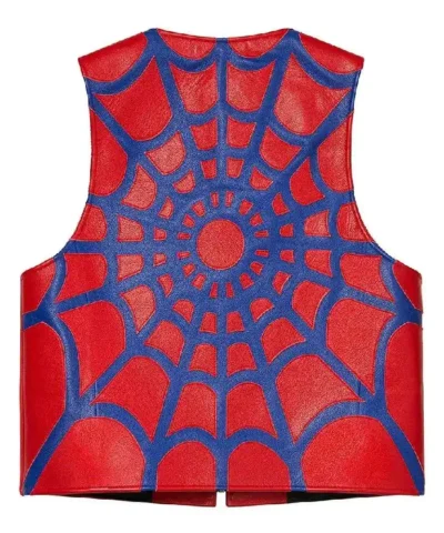 Red Vanson Leathers Spider Web Vest