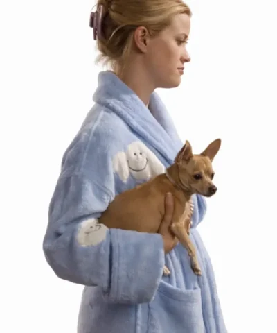 Reese Witherspoon Cloud Patches Light Blue Bathrobe For Sale