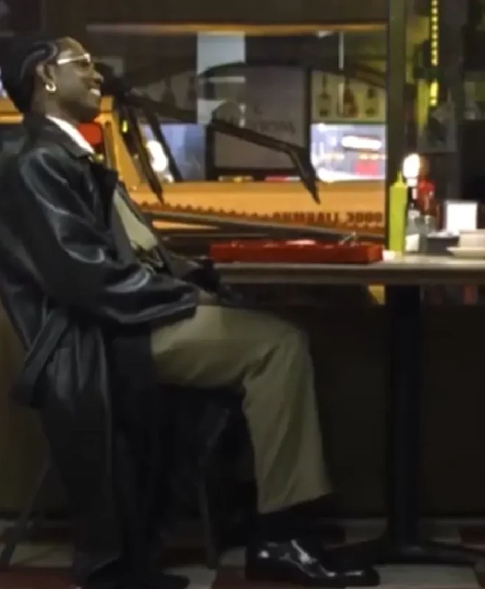 Rocky 2026 Campaign Black Leather Coat