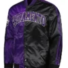 Sacramento Kings Purple-Black Fast Break Satin Jacket