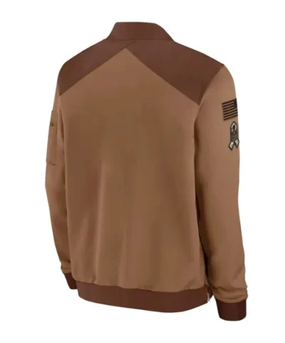 Denver Broncos Salute To Service Brown Full-Zip Bomber Jacket