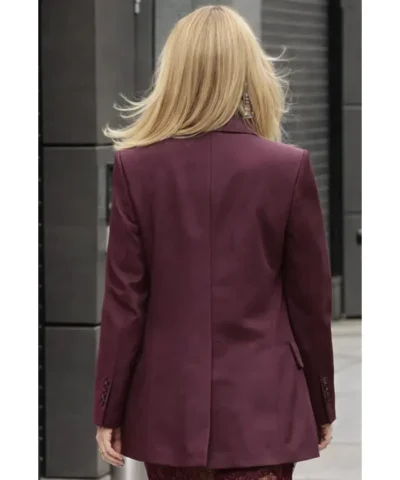 Sarah Michelle Gellar NYC 2026 Burgundy Blazer