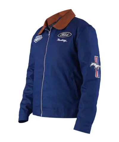 Shop Aeropostale Ford Mustang Motor Co. Twill Blue Zip-Up Jacket For Men and Women