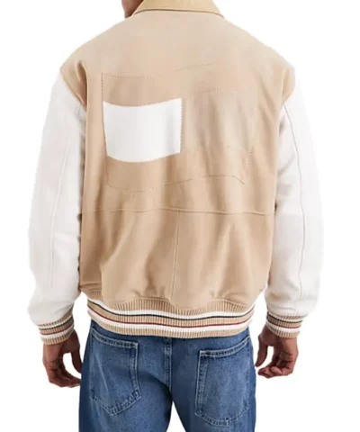 Tommy Jeans Beige And White Varsity Jacket
